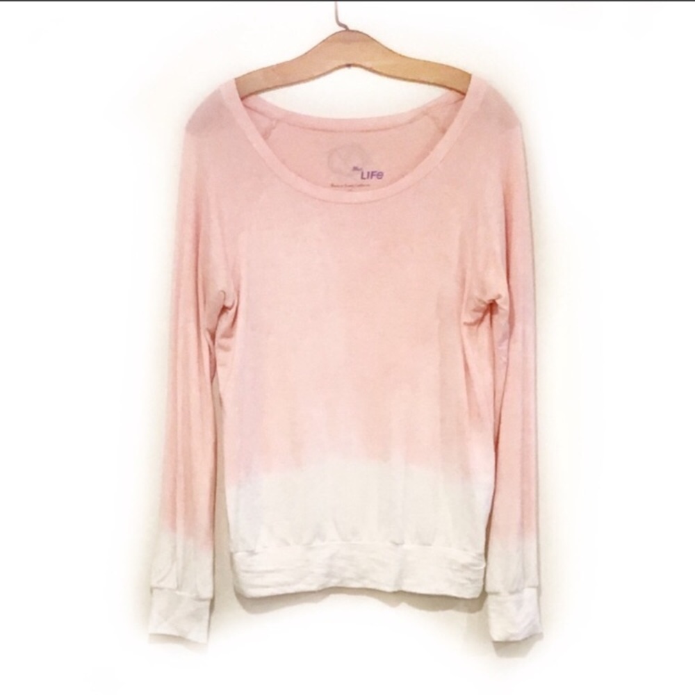Blue Life Planet Blue  Dip Dyed Ombré Pullover